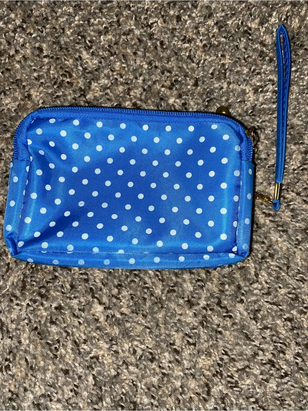 Blue Polka Dot Wristlet Wallet